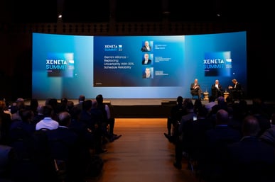 The two men leading Hapag-Lloyd and Maersk into the new Gemini Cooperation joined together on stage at the Xeneta Summit in Amsterdam yesterday to reinforce their confidence in the new alliance achieving its ambition of 90% service reliability.